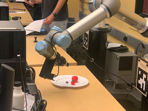 Arm circling the plate during orbit inspection