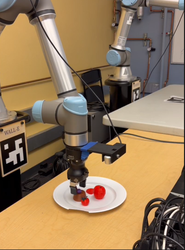 Robot Ratatouille — the UR7e arm and a plated dish
